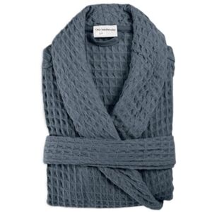 One Wednesday Waffle Knit Bath Robe Medium - Stone Blue
